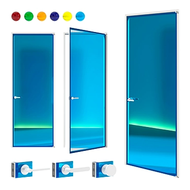 Aladin Swing Plain 01 - Exquisite Glass Doors by Glas Italia 3D model image 1 