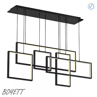 Modern LED Geometric Chandelier 3D model image 1 