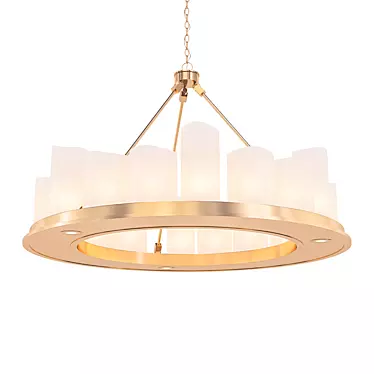 Elegant Brass LED Candle Chandelier 3D model image 1 