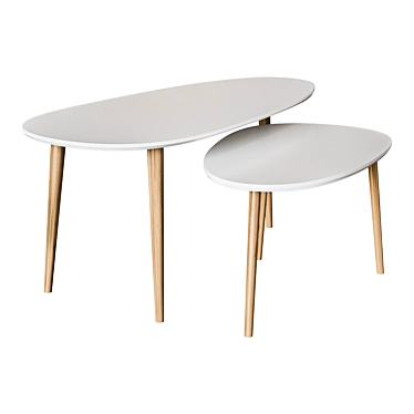 Sleek Brick Duo: Modern Designer Coffee Tables 3D model image 1 