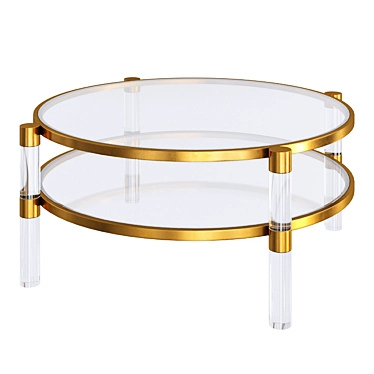 Oscarine Mirrored Lucite Coffee Table, Round 3D model image 1 