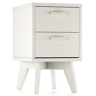 Scandinavian Style 2-Drawer Cabinet 3D model image 1 