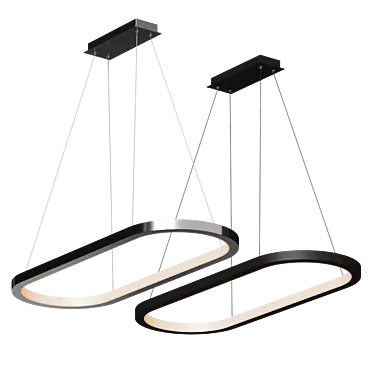 Sleek Racetrack Chandelier: Modern Lighting 3D model image 1 