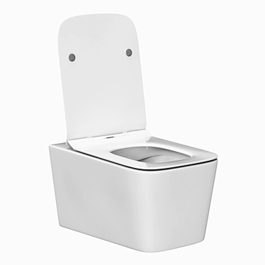 Sleek Hanging Toilet with Quick-Release Seat 3D model image 1 