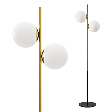 Elegant 2-Light Jugen Floor Lamp 3D model image 1 