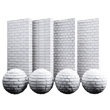 Industrial White Brick Texture: Ready-to-Use 3D Material 3D model image 1 
