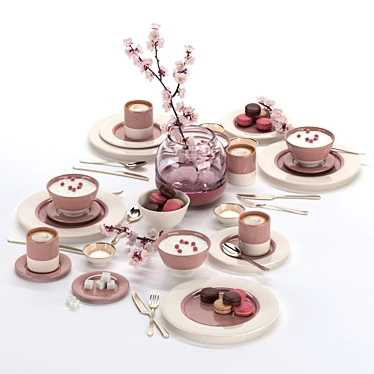 Elegant Table Setting Ensemble 3D model image 1 