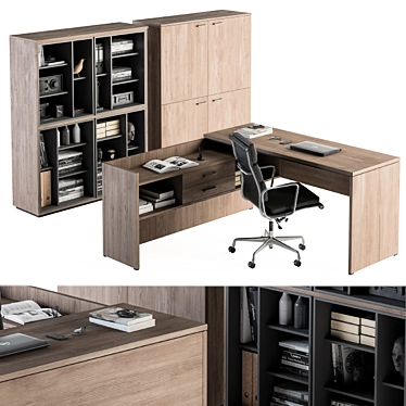 Modern Office Furniture Set 3D model image 1 