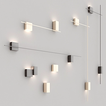 VIBIA Structural LED Wall Lamps: Modern Illumination Solution 3D model image 1 