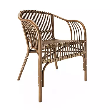 Stylish Rattan Chair: Comfort Meets Elegance 3D model image 1 