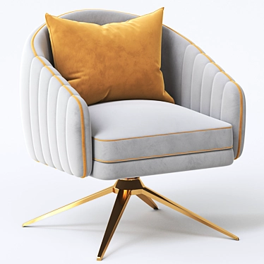Elegant Pleated Swivel Chair 3D model image 1 