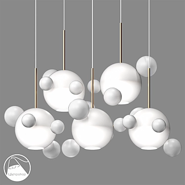 Bolle Bubbles Frosted Pendant Lights 3D model image 1 