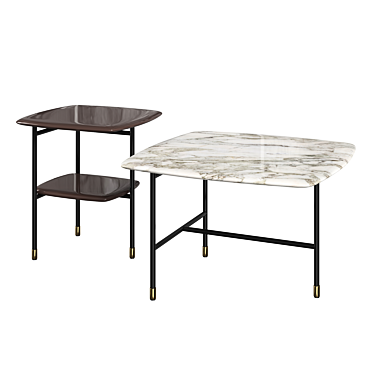 Sleek Low Tables by Merediani 3D model image 1 