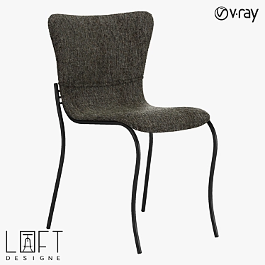 Modern Metal and Fabric Chair | LoftDesigne 3D model image 1 