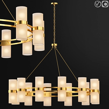 Elegant Tiburon Round 12-Light Chandelier 3D model image 1 