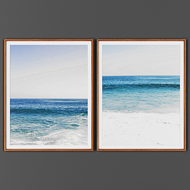 Wooden Frame Picture Set 3D model image 1 