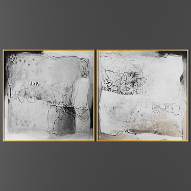 Dual Artistry: Picture Frame Duo 3D model image 1 
