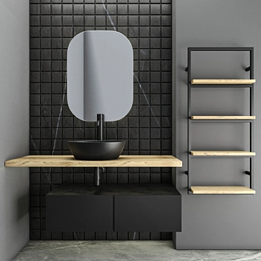 7-Piece Bathroom Set - Modern & Functional 3D model image 1 