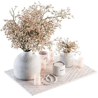 Elegant Blooms Decor Set 3D model image 1 