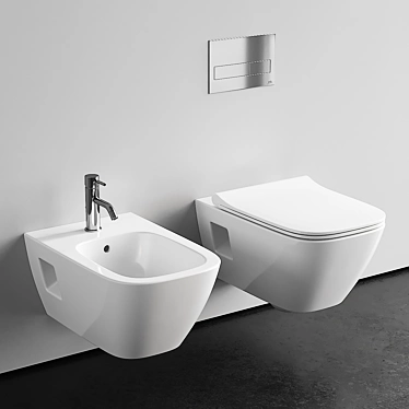 Modo Wall-Hung Toilet & Bidet 3D model image 1 