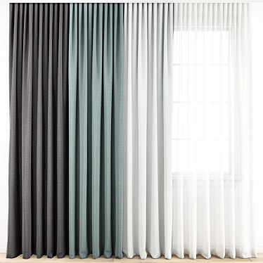 Modern Polygonal Curtain Design 3D model image 1 