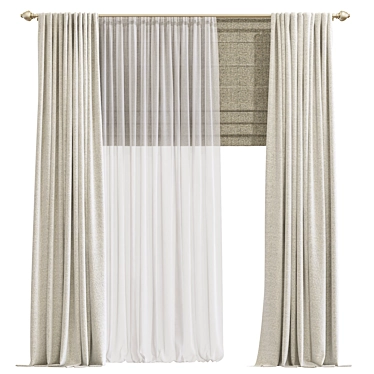 Refined Curtain Design 3D model image 1 