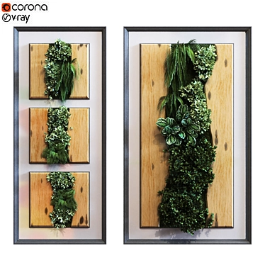 Elegant Green Wall Frame Set 3D model image 1 