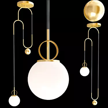Art Deco Pendant Light: Cradle Brass 3D model image 1 