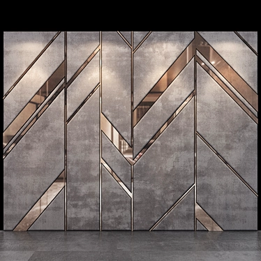 Modern Geometric Wall Panel 3D model image 1 