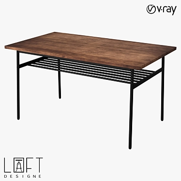 Rustic Pine Metal Table - LoftDesigne 70102 Model 3D model image 1 