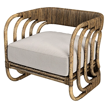 Organic Rattan Hamza Chair 3D model image 1 