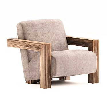 Modern Wood Frame Occasional Chair 3D model image 1 