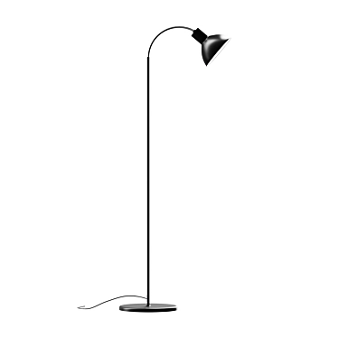 Sleek Black Metal Floor Lamp 3D model image 1 