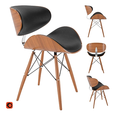 Sleek Gerald Black Chair 3D model image 1 