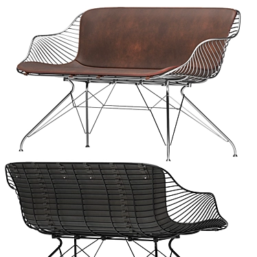 Modern Wire Lounge Sofa 3D model image 1 