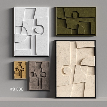 3D Relief Wall Art: Shades of Light 3D model image 1 