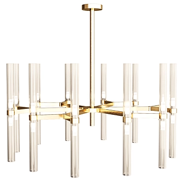 Elegant Marina Chandelier | Soft Gold & Clear Pyrex Glass 3D model image 1 