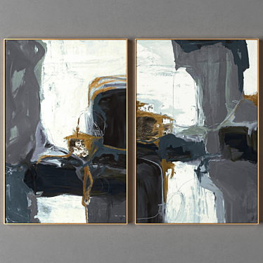  Rustic Collection: Set of 3 Framed Paintings 3D model image 1 