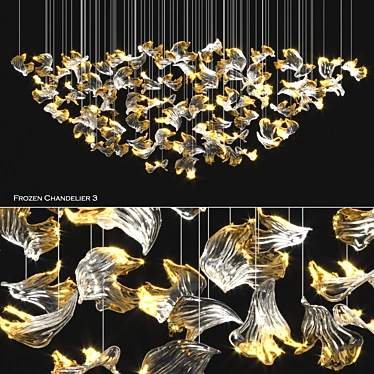 Ethereal Frost Chandelier 3D model image 1 