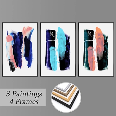 Versatile Set of Wall Paintings 3D model image 1 