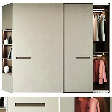 Modern Corner Wardrobe with Stylish Design 3D model image 1 