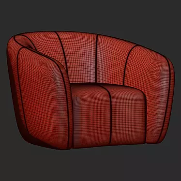 Elegant Alexis 45 Fabric Chair 3D model image 1 