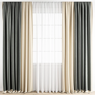 Luxury Curtain Collection 3D model image 1 