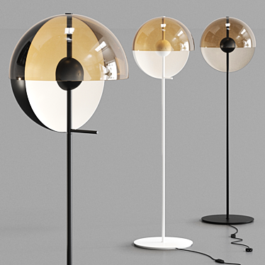 Theia P Black Floor Lamp by Marset 3D model image 1 