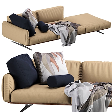 Flexform Soft Dream Chaise Lounge: Unparalleled Comfort & Elegance 3D model image 1 