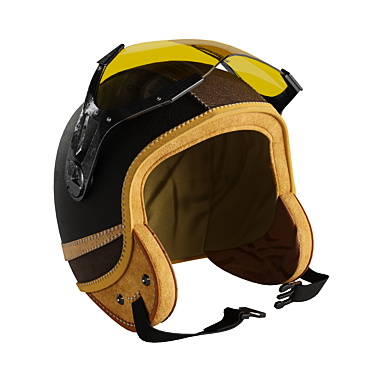 Pro Leather Moto Helmet 3D model image 1 
