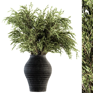 Green Oasis: Big Bush in Vase 3D model image 1 
