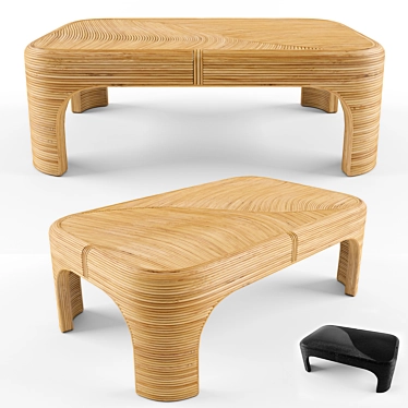 Modern Rattan Coffee Table 3D model image 1 