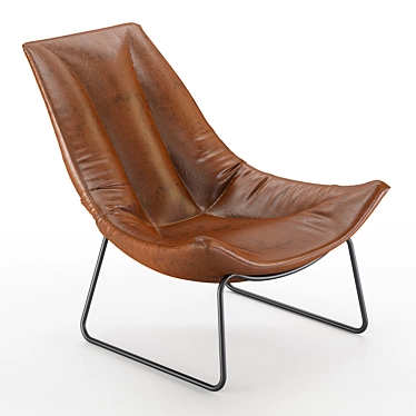 Luxury Leather Beal Armchair 3D model image 1 