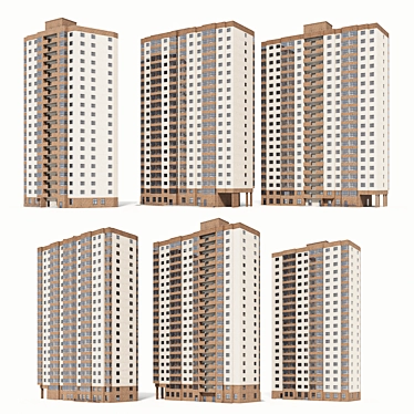 Brick Multi-story Houses
Illuminated 3-Pack 3D model image 1 